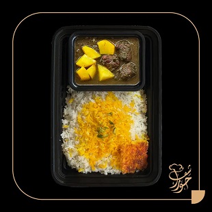 چلو خورشت گشنیز سیب زمینی